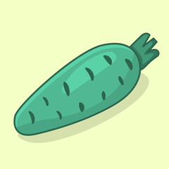 wasabi vegetable cartoon isolated vector illustration in flat style