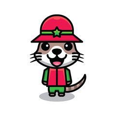 Obraz premium Simple Cat Mascot Logo Design. Abstract emblems, design concepts, logos, logo type elements