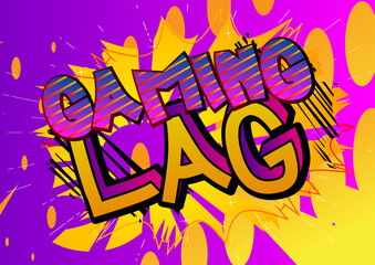 Pc or Console gaming, Gamer related words, quote on Comic book style background. Poster, banner, template. Cartoon explosion expression. Vector illustrated.