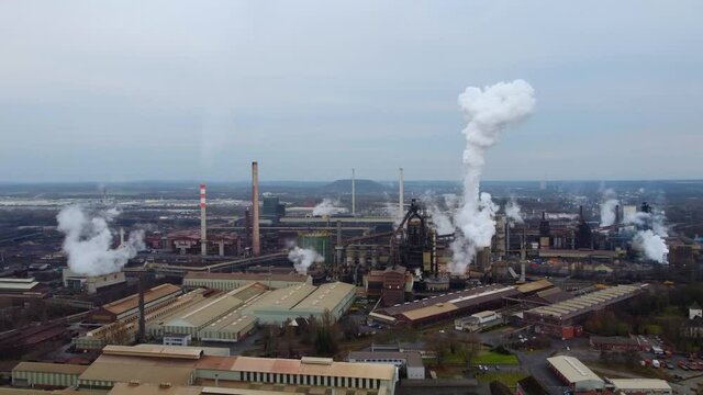 Large industrial plant from above - aerial view by drone