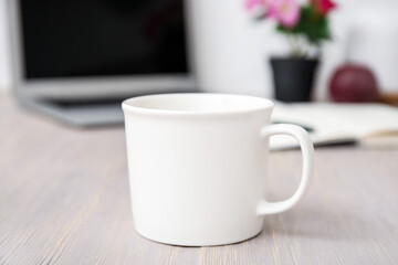 Cup of tea on office table