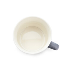 Empty cup on white background