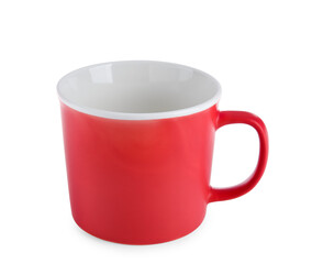 Empty cup on white background