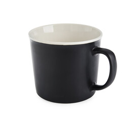 Empty cup on white background