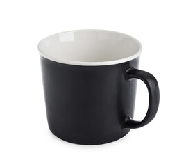 Empty cup on white background