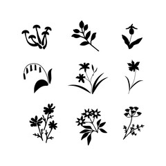 Black flower icons