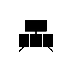 tv stand icon solid style vector for your web design	