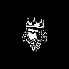 Obraz premium Bearded king with a crown on his head 