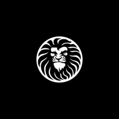 lion head logo vector template illustration design