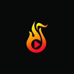 play music on fire design, abstract musical illustration