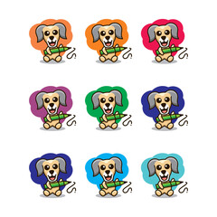 Obraz premium Simple Mascot Logo Design Dog. Abstract emblems, design concepts, logos, logo type elements