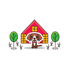 Simple Mascot Logo Design Dog. Abstract emblems, design concepts, logos, logo type elements