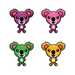 Simple Mascot Logo Design Koala. Abstract emblems, design concepts, logos, logo type elements