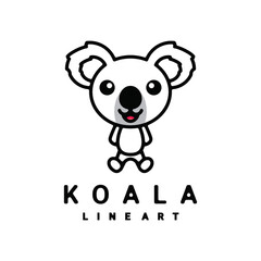 Simple Mascot Logo Design Koala. Abstract emblems, design concepts, logos, logo type elements