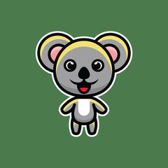 Simple Mascot Logo Design koala. Abstract emblems, design concepts, logos, logotype elements