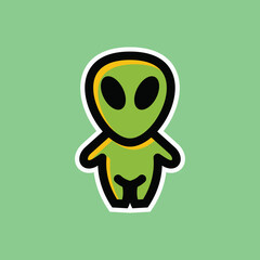 Simple Mascot Logo Design Alien. Abstract emblems, design concepts, logos, logotype elements