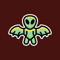 Simple Mascot Logo Design Alien. Abstract emblems, design concepts, logos, logotype elements