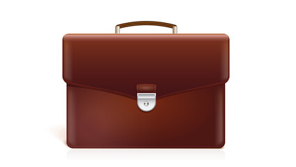 Briefcase isolated on white background. Vector 3d illustration.