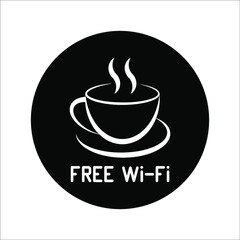 Free Wifi Icon. Info Internet Access Symbol, Wi-Fi wireless internet network connection on white background. color editable