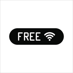 Free Wifi Icon. Info Internet Access Symbol, Wi-Fi wireless internet network connection on white background. color editable