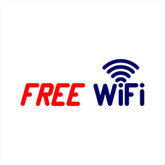 Free Wifi Icon. Info Internet Access Symbol, Wi-Fi wireless internet network connection on white background. color editable