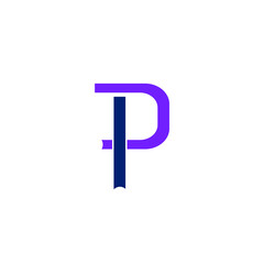 purple and blue color combination letter P logo