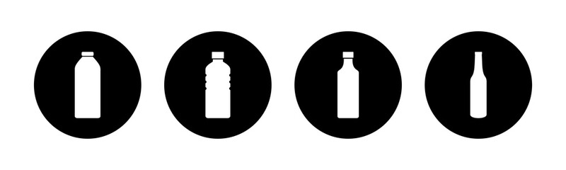 Bottle icons set. Bottle icon in trendy flat design