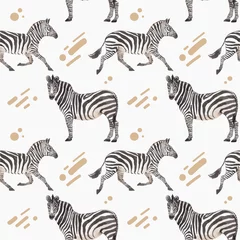 Tapeten Pattern seamless with savannah wildlife concept design watercolor illustration © photographeeasia
