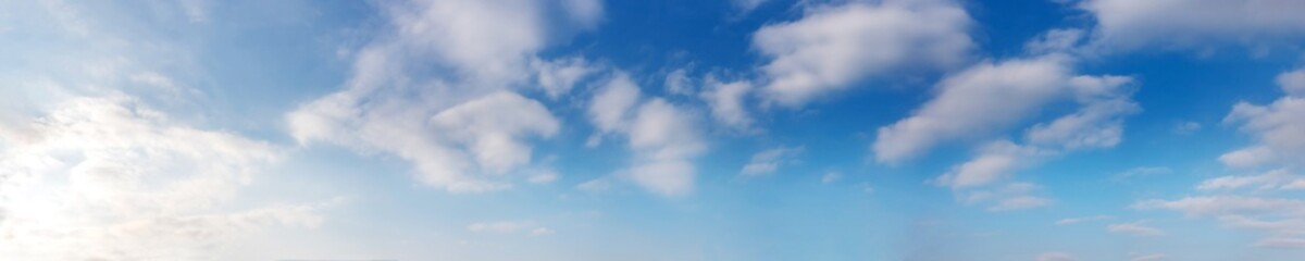 Panorama sky with cloud on a sunny day. Beautiful cirrus cloud.