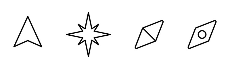 Obraz premium Compass vector icons set. Compass icon vector