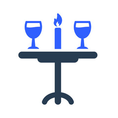 Candle light dinner icon