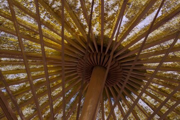 Backlit bamboo umbrella