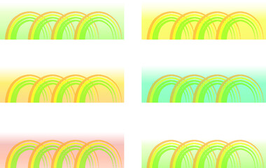 vector rainbow background set