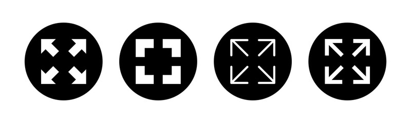Fullscreen Icons set. Expand to full screen icon for apps and websites. Fullscreen sign icon. Arrows symbol