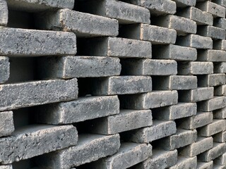 old gray brick wall closeup texture background