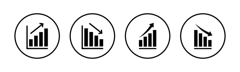 Growing graph Icons set. Chart icon. Graph Icon in trendy flat style isolated