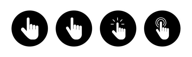 Hand cursor icons set. Hand click icon. Finger pointer isolated vector