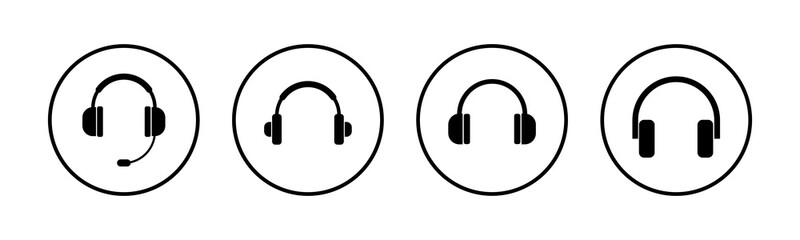 Headphone icons set. Headphone vector icon. Call us. Contact us
