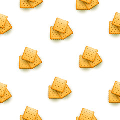 Seamless Pattern Abstract Elements Cookie Cracker Snacks Vector Design Style Background Illustration