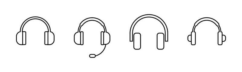 Headphone icons set. Headphone vector icon. Call us. Contact us
