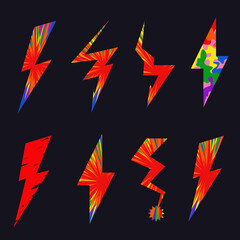 Lightning logo icon sign Splash firework camouflage military texture Abstract colorful rainbow design Modern style Fashion print clothes apparel greeting invitation card picture banner poster flyer