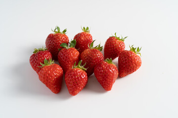 １０コのいちごのアップ