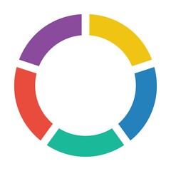 Pie chart icon vector graph diagram symbol for big data analytics reports and statistics information in a flat color illustration