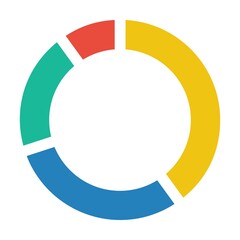 Pie chart icon vector graph diagram symbol for big data analytics reports and statistics information in a flat color illustration