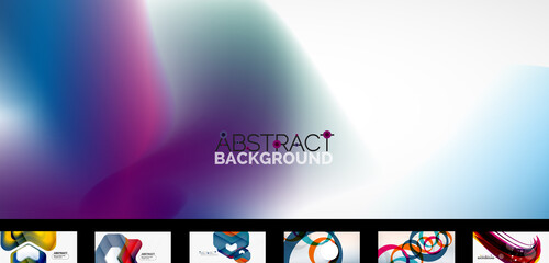 Set of vector abstract wallpaper backgrounds, design templates for business or technology presentations, internet posters or web brochure covers