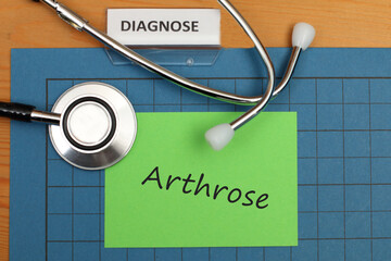 Notiz beim Arztbesuch Krankheit Arthrose