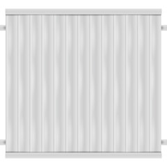 White wooden fence. Fence section. 3D vector illustration isolated on white.