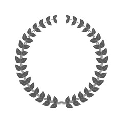 Laurel wreath monochrome. Flat vector illustration isolated on white.