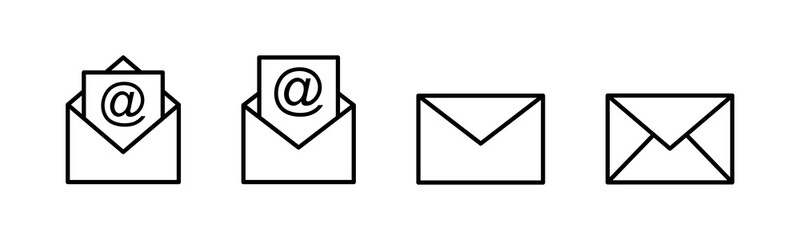 Mail icons set. E-mail icon. Envelope illustration. Message