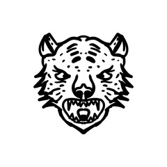 design is created in the style of line art which forms the tiger